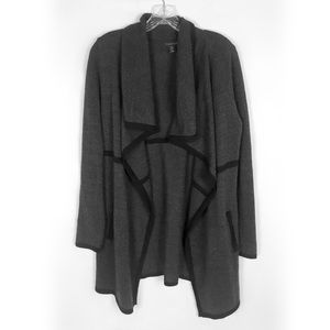 Tahari Charcoal Gray Knit Cardigan